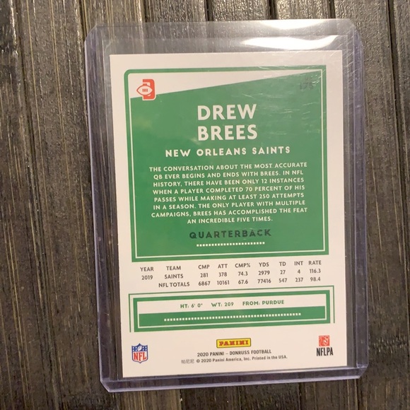 2020 Panini Donruss Drew Brees Press Proof - Picture 2 of 2